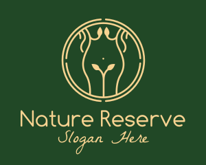 Nature Woman Body Massage  logo design