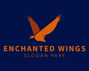 Orange Vulture Wing logo design