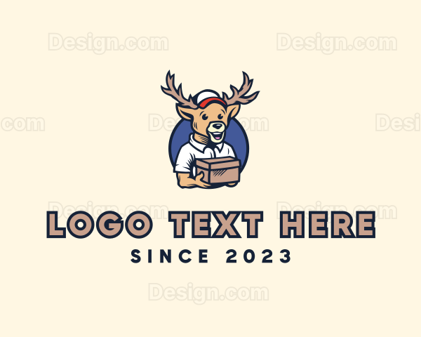 Buck Reindeer Deliver Logo