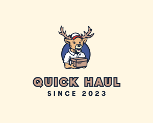 Buck Reindeer Deliver logo design