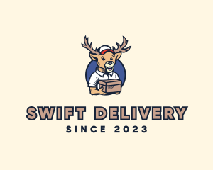 Buck Reindeer Deliver logo design