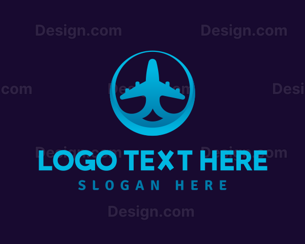 Blue Gradient Airplane Logo