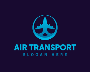 Blue Gradient Airplane logo design