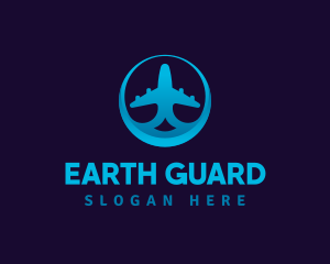 Blue Gradient Airplane logo