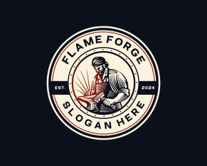 Blacksmith Forge Anvil logo design