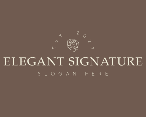 Elegant Flower Wordmark logo design