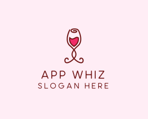 Rose Wine Glass logo design