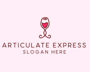 Rose Wine Glass logo design