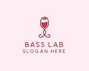 Rose Wine Glass logo design