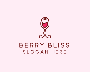 Rose Wine Glass logo design