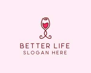 Rose Wine Glass logo design