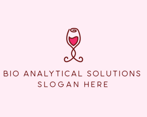 Rose Wine Glass logo design