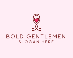 Rose Wine Glass logo design