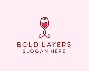 Rose Wine Glass logo design