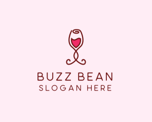 Rose Wine Glass logo design