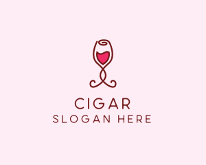 Rose Wine Glass logo design