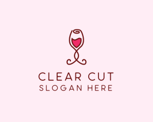 Rose Wine Glass logo design