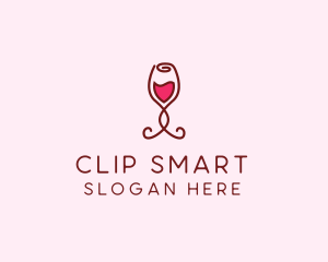 Rose Wine Glass logo design