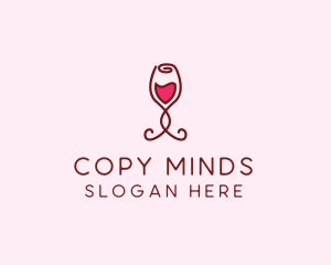 Rose Wine Glass logo design