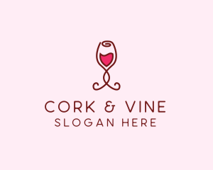 Rose Wine Glass logo design