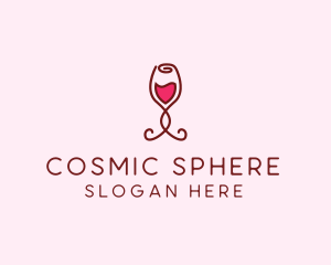 Rose Wine Glass logo design