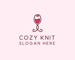 Rose Wine Glass logo design