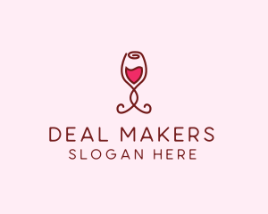 Rose Wine Glass logo design