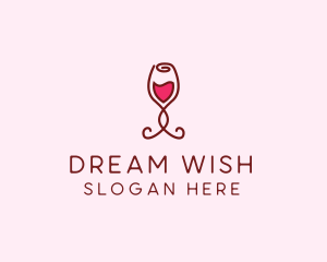 Rose Wine Glass logo design