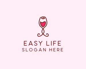 Rose Wine Glass logo design