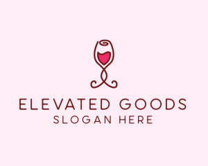 Rose Wine Glass logo design