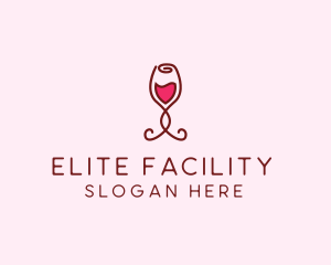 Rose Wine Glass logo design