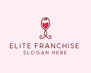 Rose Wine Glass logo design