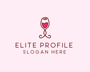 Rose Wine Glass logo design