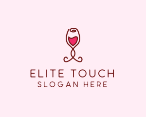 Rose Wine Glass logo design