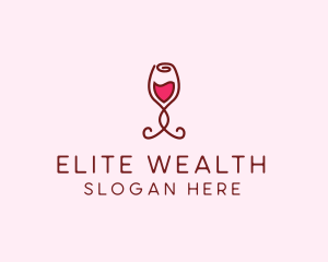 Rose Wine Glass logo design