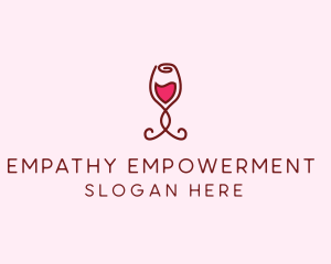 Rose Wine Glass logo design