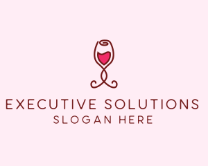 Rose Wine Glass logo design