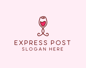 Rose Wine Glass logo design