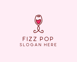 Rose Wine Glass logo design