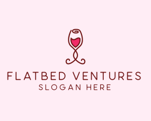 Rose Wine Glass logo design