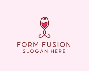 Rose Wine Glass logo design