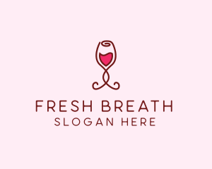 Rose Wine Glass logo design