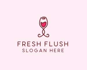 Rose Wine Glass logo design