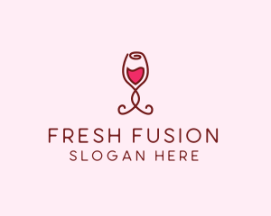 Rose Wine Glass logo design