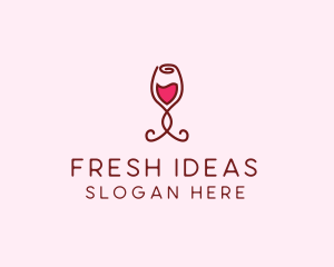 Rose Wine Glass logo design