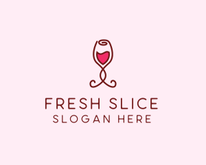 Rose Wine Glass logo design