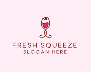 Rose Wine Glass logo design