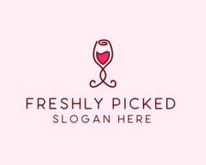 Rose Wine Glass logo design