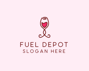 Rose Wine Glass logo design