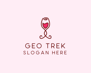 Rose Wine Glass logo design